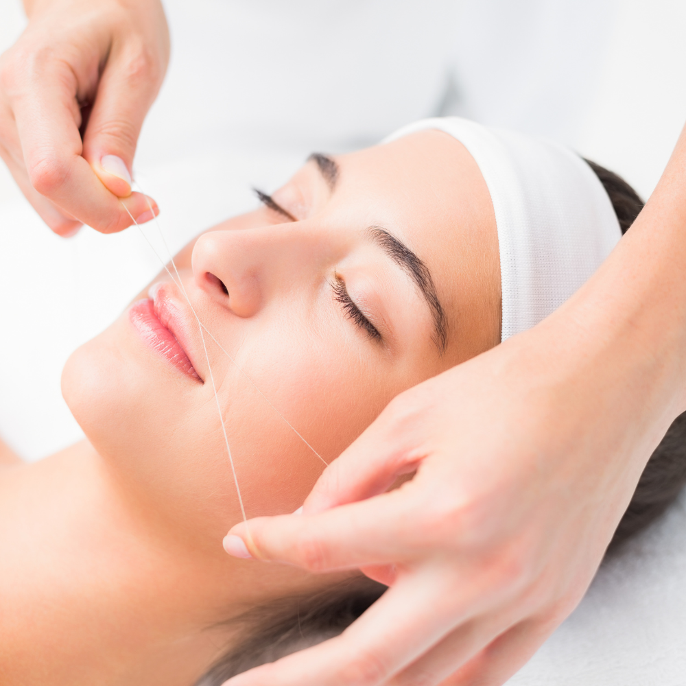 Upper lip threading