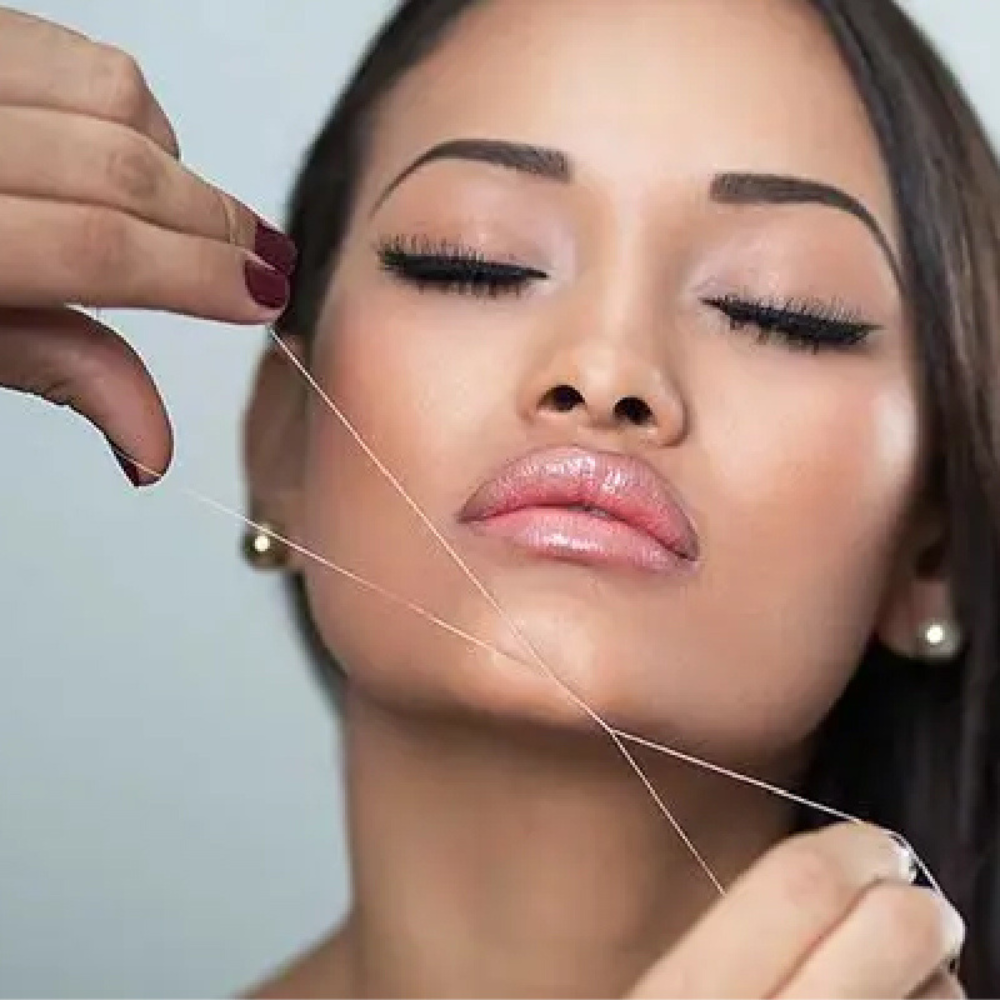 Chin threading Divya
